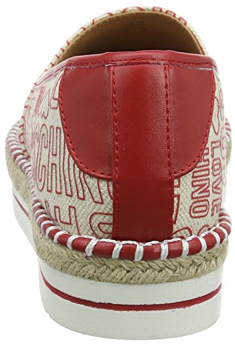 Love Moschino Scarpad.13447/35 Can.emb.RSS/vt.RSS, Mocasines para Mujer, Rojo (Red), 39 EU