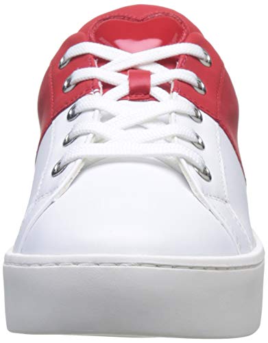 Love Moschino Scarpad.cassetta35 Vit.Bianco+Rosso, Zapatillas de Gimnasia Mujer, Multicolor (White Calf Red 10c), 40 EU