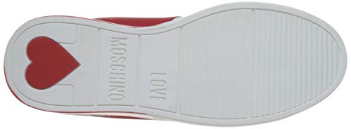 Love Moschino Scarpad.cassetta35 Vit.Bianco+Rosso, Zapatillas de Gimnasia Mujer, Multicolor (White Calf Red 10c), 40 EU