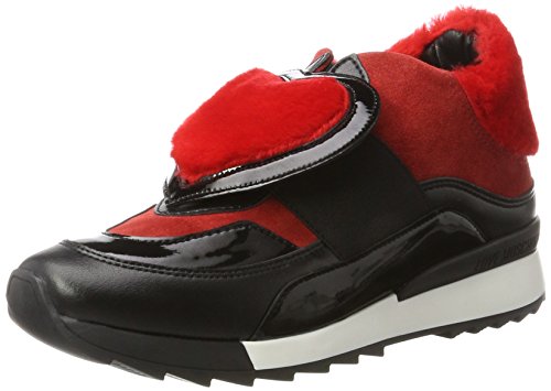 Love Moschino Scarpad.powerz45 PE+ca.ro/ve+Vi Ne, Zapatillas Altas Mujer, Multicolor (Red/Black), 39 EU