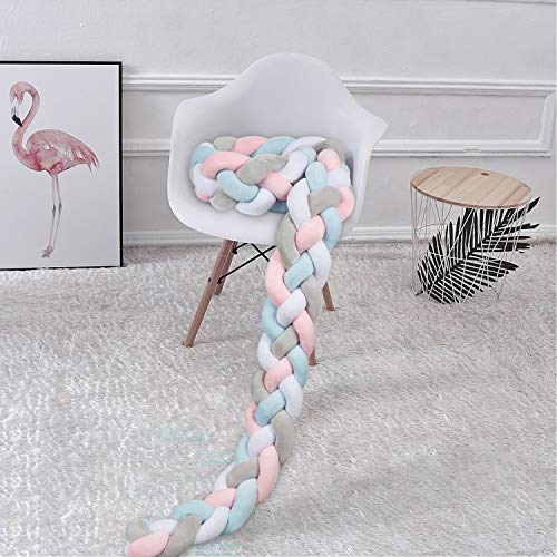 Luchild Trenza Protector de Cuna, 220cm Parachoques, Protector Cuna Chichonera para Proteger Bebe y Decorar la Cuna