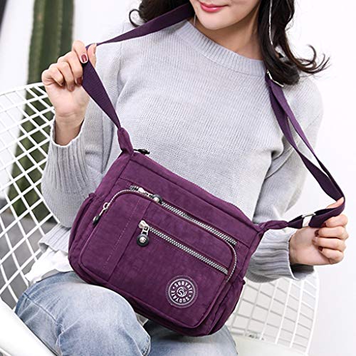 Luckycat Bolso Bandolera Mujer Bolsos de Moda Impermeable Mochilas Bolsas de Viaje Sport Messenger Bag Bolsos Baratos Mano para Escolares Tablet Nylon