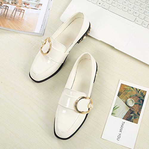 Luckycat Mujeres Punta Redonda Primavera Otoño Slip-on Flats Mocasines de Plataforma para Mujer Fringe Vintage Oxfords Zapatos Brogue OtoñO ResbalóN Mujeres Pisos Plataforma Calzado Informal