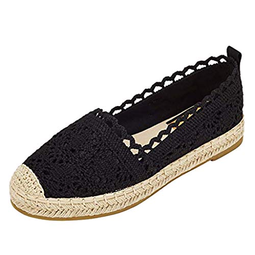 Luckycat Zapatos Alpargatas Mujer Ocasionales Loafer Zapatos Moda Planos Alpargatas Alpargatas Clásica Lona Mujer Zapatillas Slip-on práctico cómodo comode Mujer Brillantes básica Paja tacón Plano