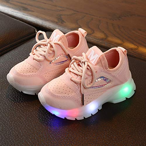 Luckycat Zapatos LED Niños Niñas Zapatillas Deportivas Unisex Calzado Deportivo Luces Zapatos Iluminados Lentejuelas Antideslizante Chicos Chicas Zapatos Calzado