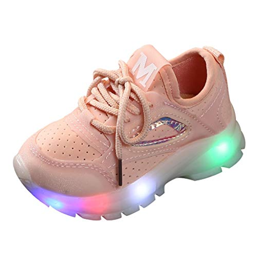 Luckycat Zapatos LED Niños Niñas Zapatillas Deportivas Unisex Calzado Deportivo Luces Zapatos Iluminados Lentejuelas Antideslizante Chicos Chicas Zapatos Calzado