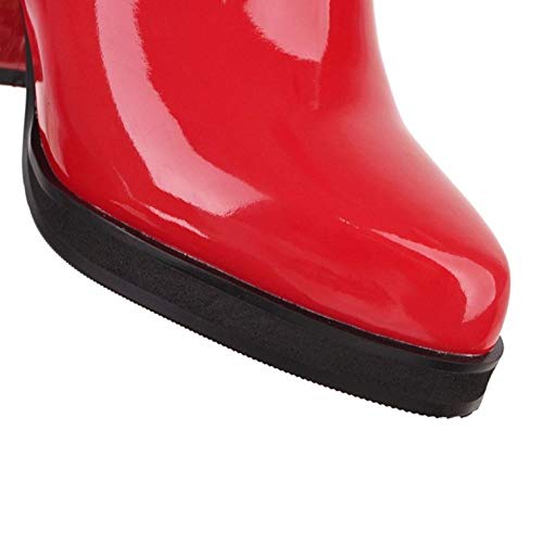 Lydee Mujer Moda OverBotas Rodilla Square Heels Noche Partido Botas Largas Thight High Botas Red Talla 41