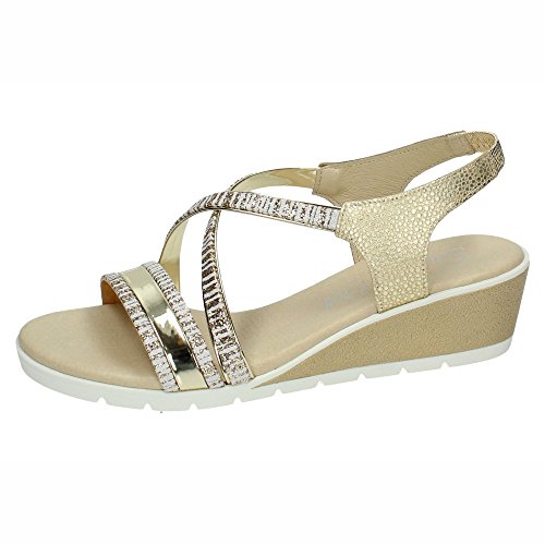 MADE IN SPAIN 937 Sandalias Planta Gel Mujer Sandalias Platino 36