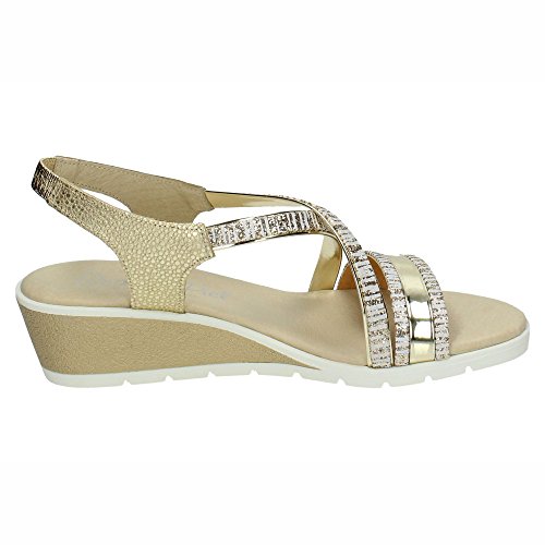 MADE IN SPAIN 937 Sandalias Planta Gel Mujer Sandalias Platino 36