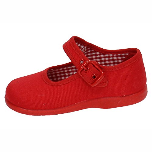 MADE IN SPAIN 951 Lonas DE Tela Rojas NIÑA Zapatillas Rojo 22