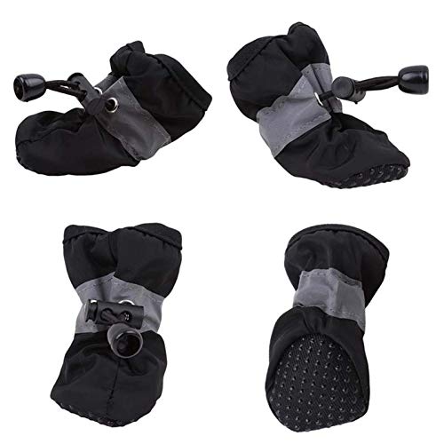 Makluce Zapatos de Perro, 4pcs Puppy Dog Pet Dog Nonslip Lienzo Sport Zapato Caliente Resistente al Desgaste para Perros pequeños, medianos y Grandes en Invierno Paseos al Aire Libre