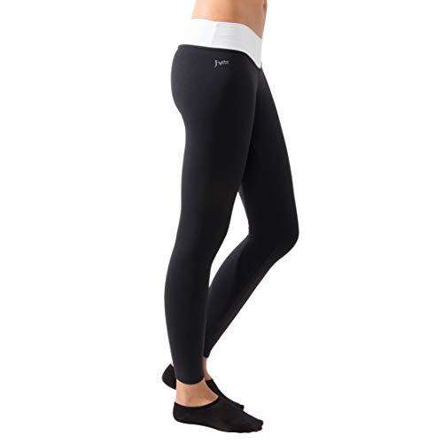 Malla Deportiva Femenina Negra con Cintura Blanca (XS)