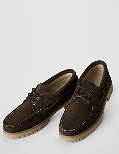 Marca Amazon - find. Leather, Náuticos Hombre, Marrón (Marron), 47 (US 13)