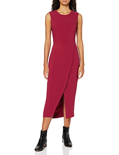 Marca Amazon - find. Vestido Midi Cruzado Mujer, Rojo (Rot), 40, Label: M