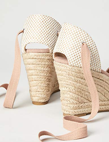 Marca Amazon - find. Wedge Close Toe Canvas Espadrille Sandalias con cuña Tipo Alpargatas, Rosa (Pink), 40 EU