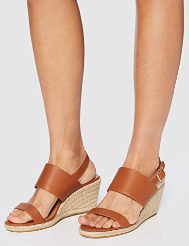 Marca Amazon - find. Wedge Two Part Sandalias con cuña Tipo Alpargatas, Braun (Pale Tan), 41 EU