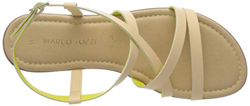 Marco Tozzi 2-2-28155-34, Sandalia con Pulsera Mujer, Beige (Nature Combi 378), 38 EU