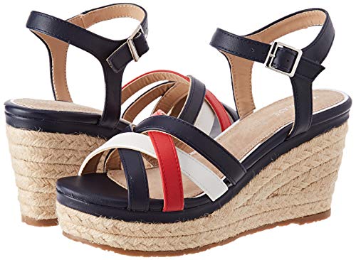 Mariamare 67786, Sandalias con Plataforma Mujer, Azul (Brina Marino/Rojo/Blanco C49564), 39 EU