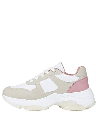 Marypaz, Zapatilla Bicolor para Mujer Blanco 37 EU