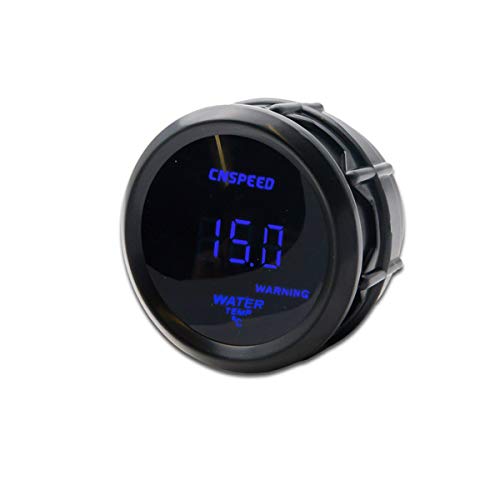 MASO Medidor digital de temperatura del agua con sensor para coche/tronco/motor, 52 mm/2 en LCD, 40 ~ 150 ° C, pantalla LED azul y lámpara de advertencia roja