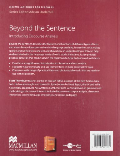 MBT Beyond The Sentence: Introducing Discourse Analysis (Mac Books for Tchs)