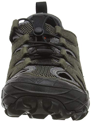 Merrell Choprock Leather Shandal, Zapatillas Impermeables para Hombre, Gris Grey, 44 EU