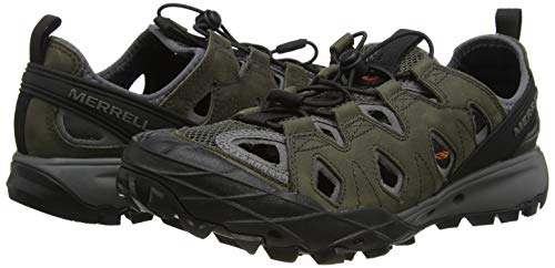 Merrell Choprock Leather Shandal, Zapatillas Impermeables para Hombre, Gris Grey, 44 EU