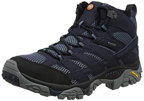 Merrell MOAB 2 Mid GTX, Botas de Senderismo Hombre, Azul (Navy), 43 EU