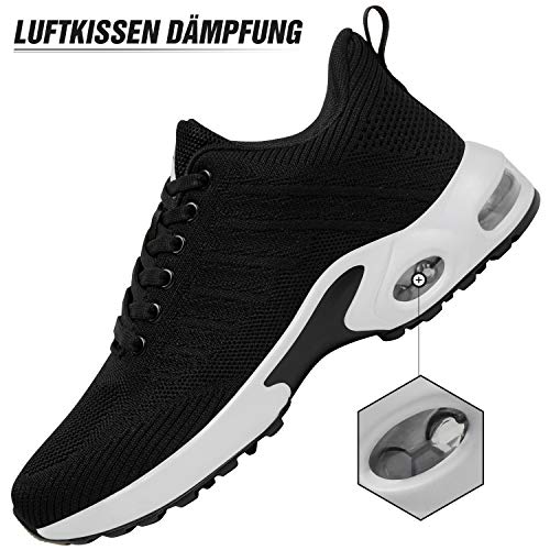 Mishansha Air Zapatillas de Running Mujer Respirable Zapatos de Deportes Femenino Ligeros Calzado Casual Caminar Sneakers Negro A, Gr.37 EU