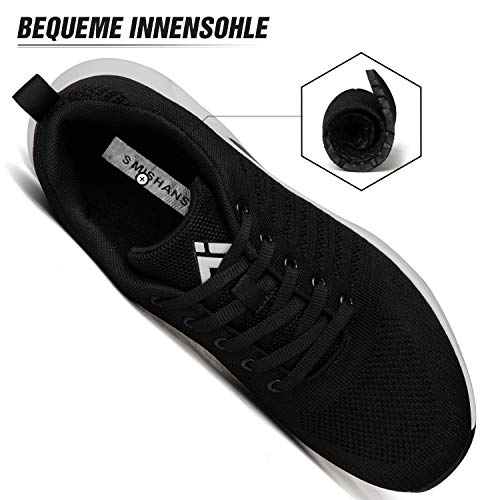 Mishansha Air Zapatillas de Running Mujer Respirable Zapatos de Deportes Femenino Ligeros Calzado Casual Caminar Sneakers Negro A, Gr.38 EU