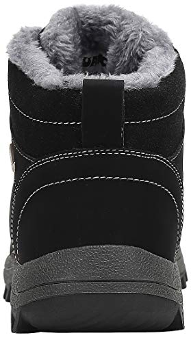 Mishansha Hombre Mujer Botas de Nieve Invierno Botines Senderismo Impermeables Deporte Trekking Zapatos Fur Forro Aire Libre Boots,Negro 41 EU