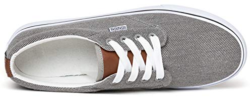 Mishansha Hombre Zapatillas Deportivas Transpirables Zapatillas Casual Ligeras Zapatos para Caminar Exterior Cómodas Alpargatas Duradero Suaves Viaje Lona Gris Zapatillas 43