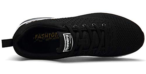 Mishansha Ligeras Zapatos de Deporte para Masculino Femenino Respirable Zapatillas Running Unisex Adulto Antideslizante Goma Running Shoes Transpirables Malla Fitness Zapato, Negro 40