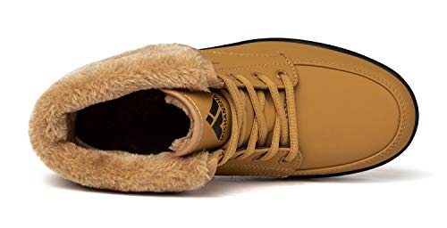 Mishansha Mujer Botas de Nieve Impermeable Botines Plataforma Antideslizantes Invierno Zapatos de cuña Amarillo 36