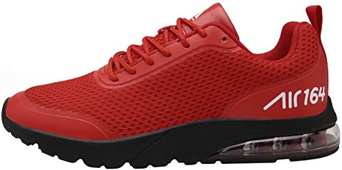 Mishansha Unisexo Low Top Zapatillas de Deporte Conveniente Cordones Hombre Mujer Calzado de Jogging Caminar Moda Ligero Zapatos Casuales Cómodos Plano Exterior Interior, Sneaker Rojo 42