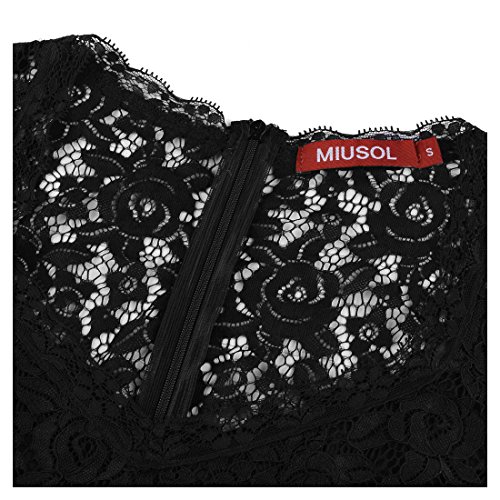 Miusol Vintage Chiffon Largo Fiesta Vestidos para Mujer Negro Large