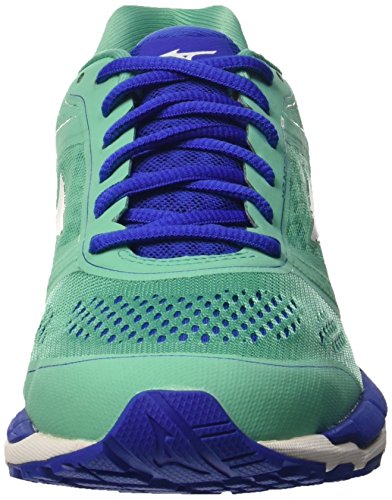 Mizuno Mizuno Synchro Mx - Zapatillas de running Mujer, color Verde - Green (Electric Green/White/Dazzling Blue), talla 37 EU (4.5 UK)