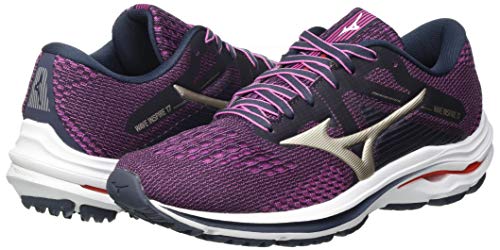 Mizuno Wave Inspire 17, Zapatillas para Correr Mujer, Indiai Pgold Ignitionred, 40 EU