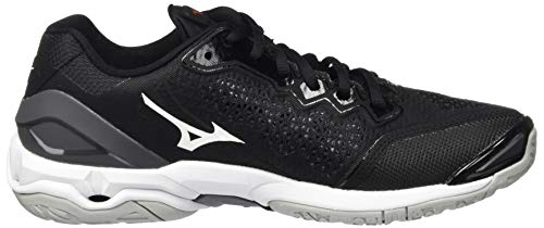 Mizuno Wave Stealth V, Zapatilla de Balonmano Unisex Adulto, Negro/Blanco/Ébano, 46.5 EU