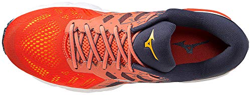 Mizuno Wave Ultima 12, Zapatillas de Running Hombre, Mandarine Red/Silver/Ombre Blue, 42 EU