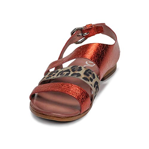 Mjus Chat Buckle Sandalias Mujeres Rojo/Leopardo - 39 - Sandalias Shoes