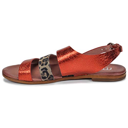 Mjus Chat Buckle Sandalias Mujeres Rojo/Leopardo - 39 - Sandalias Shoes