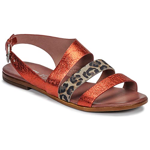 Mjus Chat Buckle Sandalias Mujeres Rojo/Leopardo - 39 - Sandalias Shoes