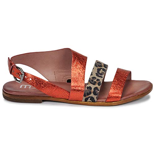 Mjus Chat Buckle Sandalias Mujeres Rojo/Leopardo - 39 - Sandalias Shoes