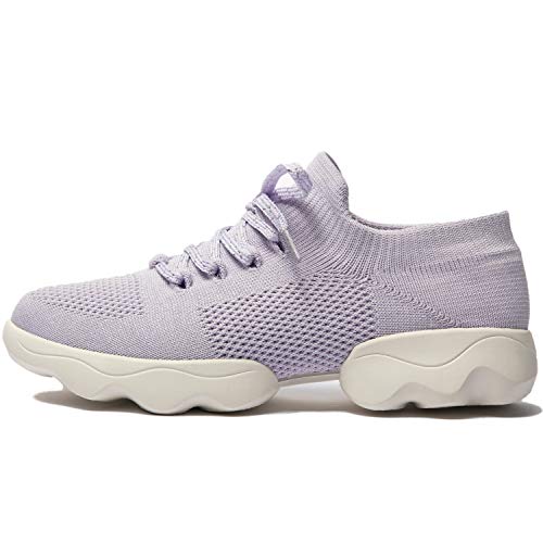 Mujer Zapatos de Baile Zapatillas de Baile Modernos Zapatos Deportivos Gym Cómodas y Transpirables (Morado, 39)