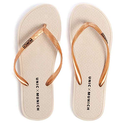 Munich W Flip Flop - Chanclas Mujer Oro Talla 37