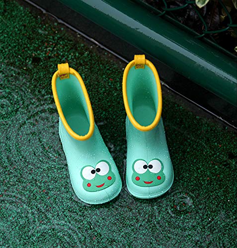 Nasogetch Botas de Agua para Niños Niñas Invernali Botas de Lluvia con Forro Cálido Extraíble Impermeable Botas de Goma Verde 160