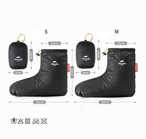 Naturehike Botas Impermeables de la Zapatilla Calcetines Ganso Abajo multifuncionales y Guantes de Invierno al Aire Libre Guantes Térmicos Hombres Mujeres para Esquiar Snowboard Ciclismo(Bota,S)