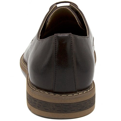 Nautica Zapatos de vestir para hombre con punta de ala, cordones Oxford Business Casual, Marrón (liso chocolate ), 42 EU