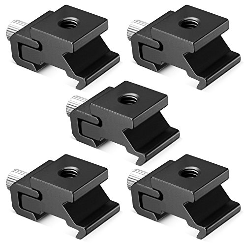 Neewer - Adaptador de Soporte para zapata de flash de Metal Negro con Tornillo de Trípode de 1/4" -20 (5 paquetes)